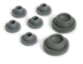 Assorted medical device parts in rubber