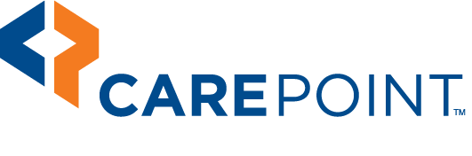 The CarePoint logo In blue and orange