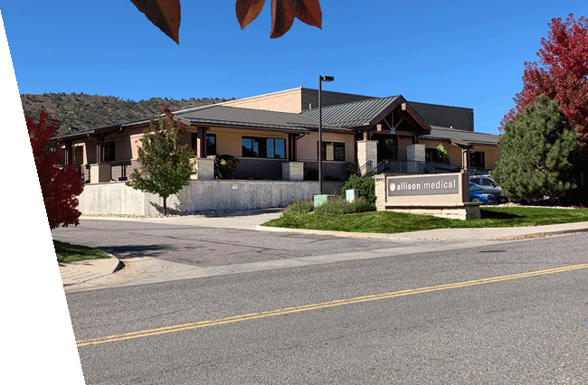 Looking at the Allison medical headquarters building in Littleton Colorado from outside