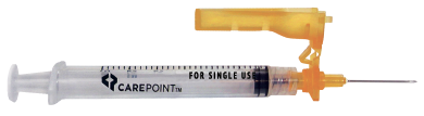 SOL-CARE 1ml TB Safety Syringe w/Fixed Needle 25G*5/8 [Pack of 100]- AHP  Medicals