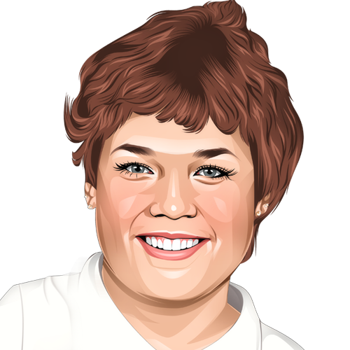 A caricature portrait of Allison Ferrin